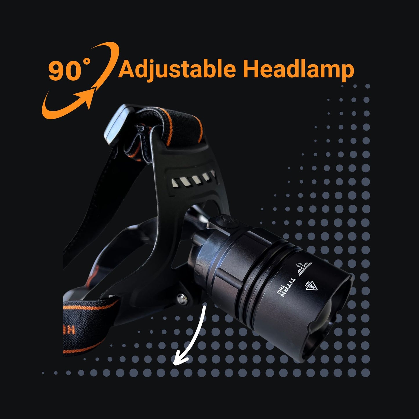 Titan-Range-TH13-headlamp-adjustable-head-to-90°-and-adjustable-headband