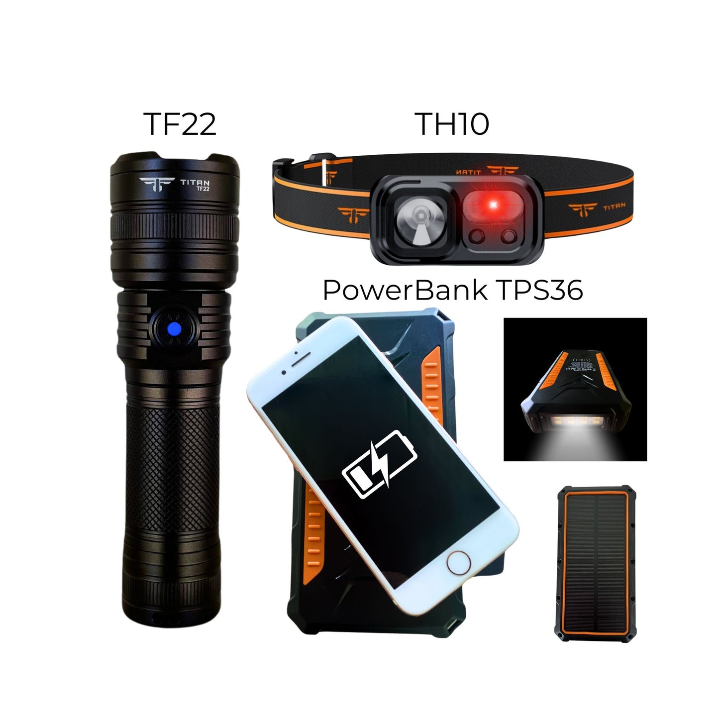 Titan-camping-kit-with-TH10-headlamp-TF22-torch-and-TPS36-fast-charge-powerbank 